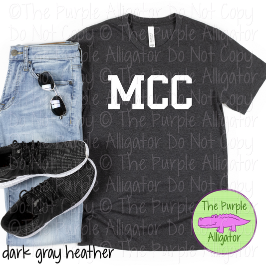 MCC Varsity Slab | Bold School Spirit Apparel for Students, Staff & Fans - CHOOSE YOUR DESIGN COLOR 0725 (d2f TPA)