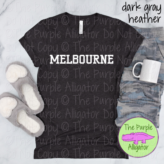Melbourne Varsity Slab | Bold School Spirit Apparel for Students, Staff & Fans - CHOOSE YOUR DESIGN COLOR 0725 (d2f TPA)