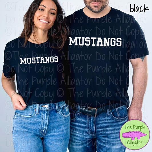 Mustangs Varsity Slab | Bold School Spirit Apparel for Students, Staff & Fans - CHOOSE YOUR DESIGN COLOR 0725 (d2f TPA)
