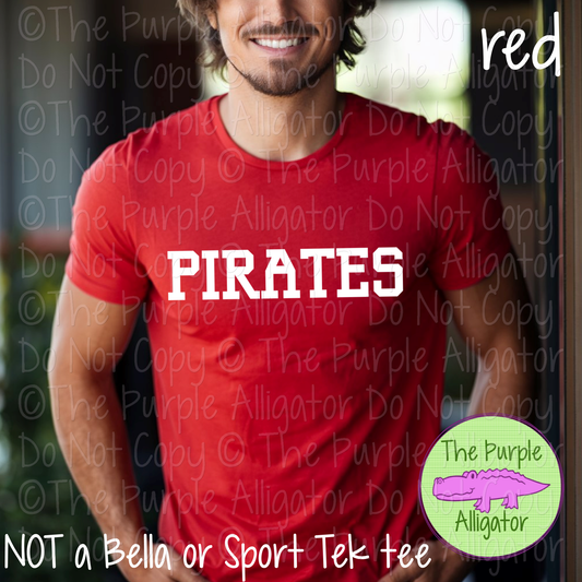 Pirates Varsity Slab | Bold School Spirit Apparel for Students, Staff & Fans - CHOOSE YOUR DESIGN COLOR 0725 (d2f TPA)