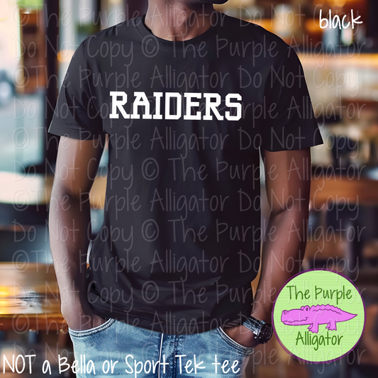 Raiders Varsity Slab | Bold School Spirit Apparel for Students, Staff & Fans - CHOOSE YOUR DESIGN COLOR 0725 (d2f TPA)