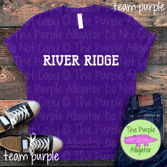 River Ridge Varsity Slab | Bold School Spirit Apparel for Students, Staff & Fans - CHOOSE YOUR DESIGN COLOR 0725 (d2f TPA)