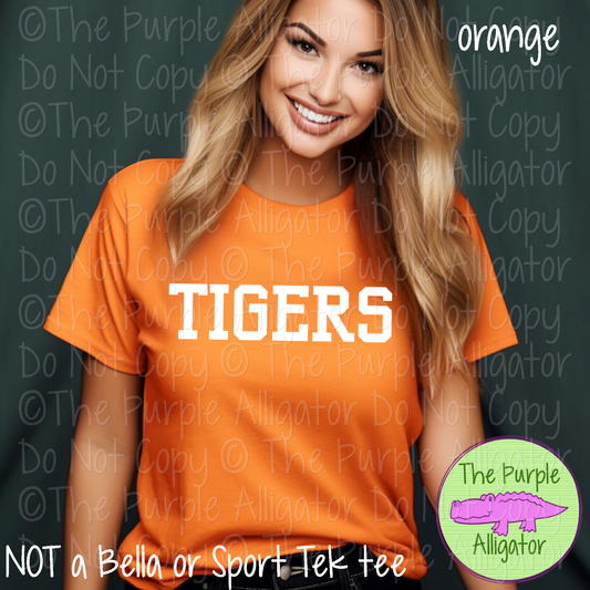 Tigers Varsity Slab | Bold School Spirit Apparel for Students, Staff & Fans - CHOOSE YOUR DESIGN COLOR 0725 (d2f TPA)
