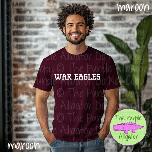 War Eagles Varsity Slab | Bold School Spirit Apparel for Students, Staff & Fans - CHOOSE YOUR DESIGN COLOR 0725 (d2f TPA)