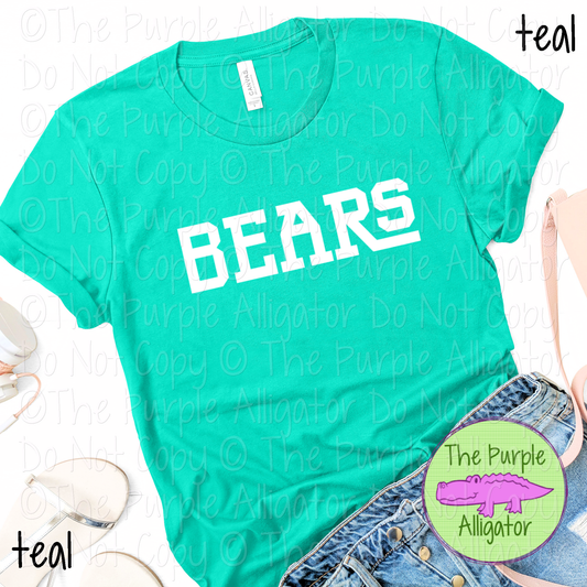 Bears Varsity Slab Funky | Bold & Playful Spirit Wear for Students, Staff & Fans - CHOOSE YOUR DESIGN COLOR 0725 (d2f TPA)