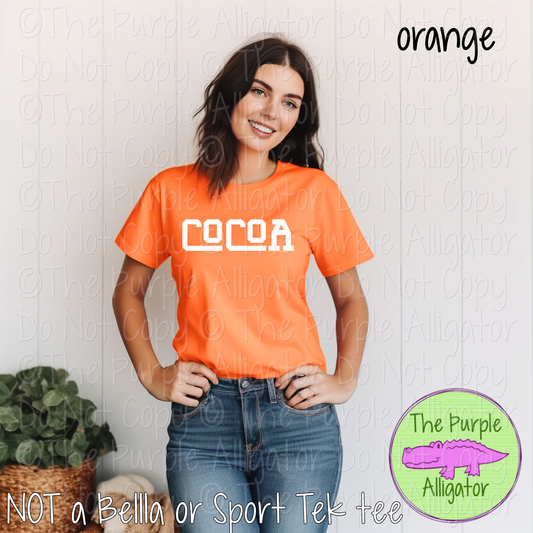 Cocoa Varsity Slab Funky | Bold & Playful Spirit Wear for Students, Staff & Fans - CHOOSE YOUR DESIGN COLOR 0725 (d2f TPA)