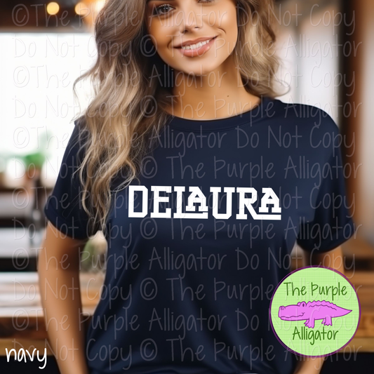 DeLaura Varsity Slab Funky | Bold & Playful Spirit Wear for Students, Staff & Fans - CHOOSE YOUR DESIGN COLOR 0725 (d2f TPA)