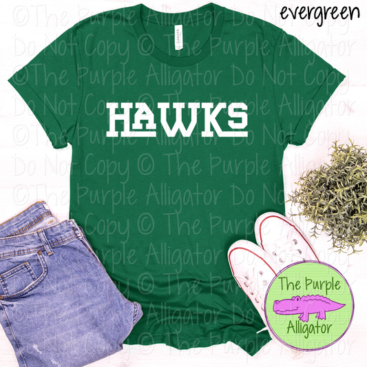 Hawks Varsity Slab Funky | Bold & Playful Spirit Wear for Students, Staff & Fans - CHOOSE YOUR DESIGN COLOR 0725 (d2f TPA)