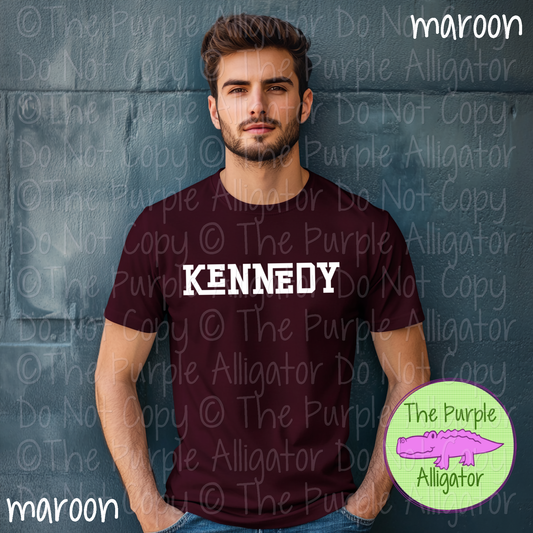 Kennedy Varsity Slab Funky | Bold & Playful Spirit Wear for Students, Staff & Fans - CHOOSE YOUR DESIGN COLOR 0725 (d2f TPA)