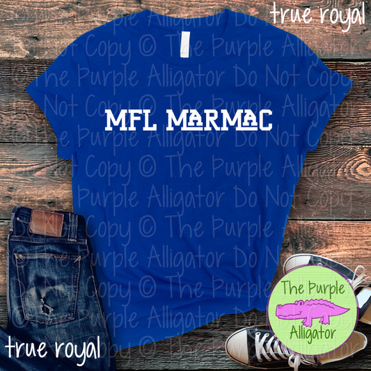 MFL MarMac Varsity Slab Funky | Bold & Playful Spirit Wear for Students, Staff & Fans - CHOOSE YOUR DESIGN COLOR 0725 (d2f TPA)