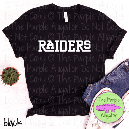 Raiders Varsity Slab Funky | Bold & Playful Spirit Wear for Students, Staff & Fans - CHOOSE YOUR DESIGN COLOR 0725 (d2f TPA)