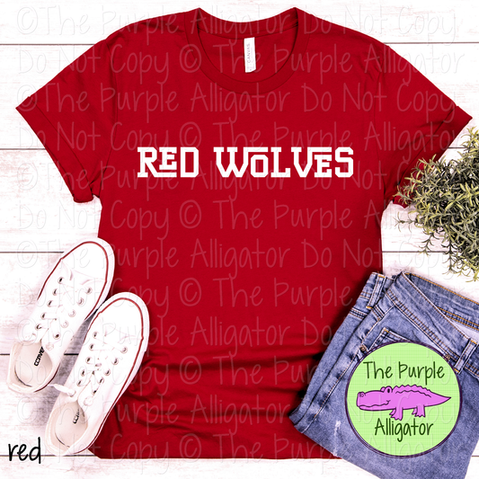 Red Wolves Varsity Slab Funky | Bold & Playful Spirit Wear for Students, Staff & Fans - CHOOSE YOUR DESIGN COLOR 0725 (d2f TPA)