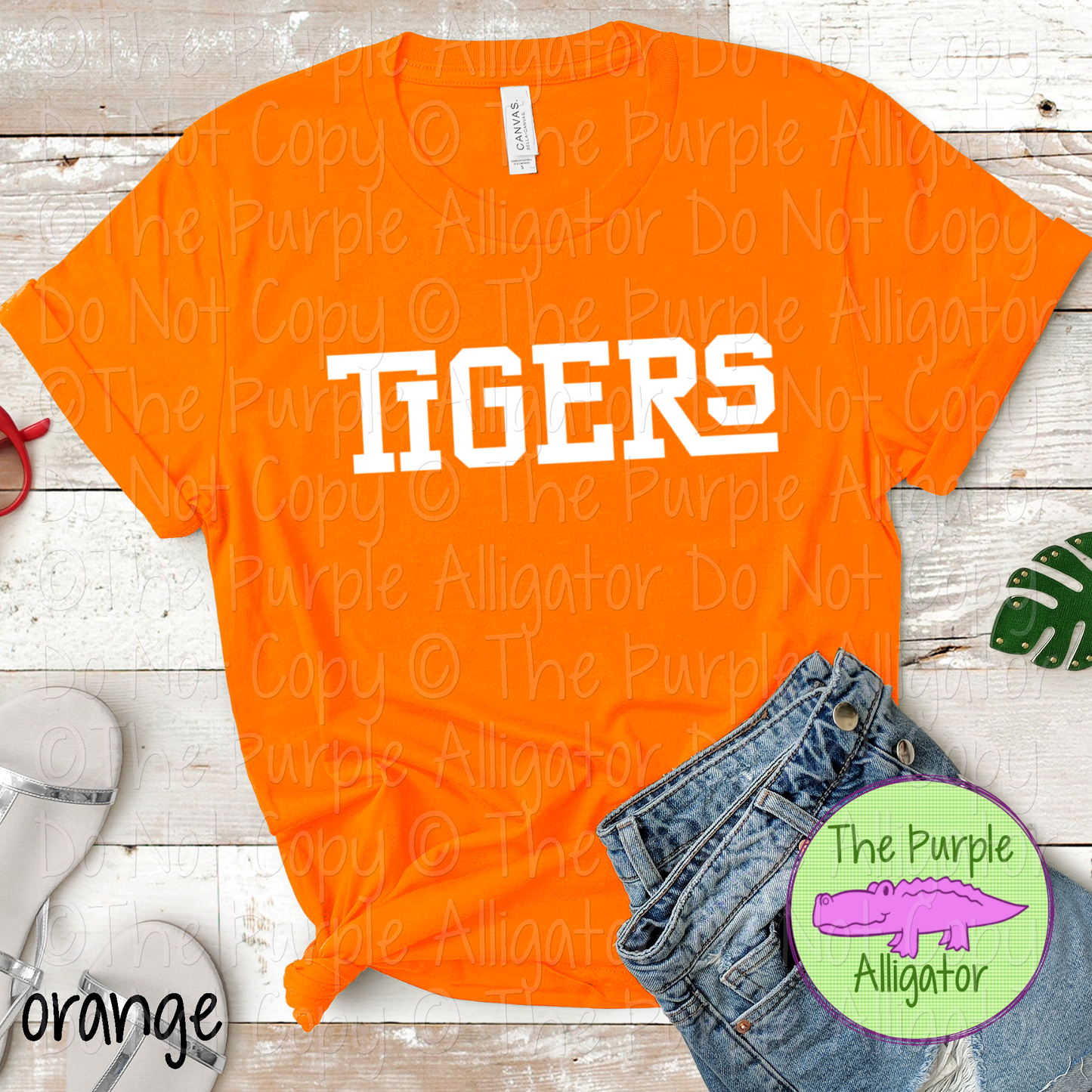 Tigers Varsity Slab Funky | Bold & Playful Spirit Wear for Students, Staff & Fans - CHOOSE YOUR DESIGN COLOR 0725 (d2f TPA)