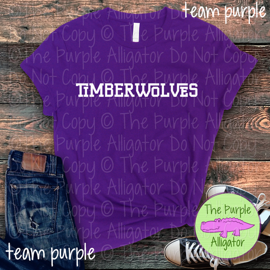 Timberwolves Varsity Slab Funky | Bold & Playful Spirit Wear for Students, Staff & Fans - CHOOSE YOUR DESIGN COLOR 0725 (d2f TPA)