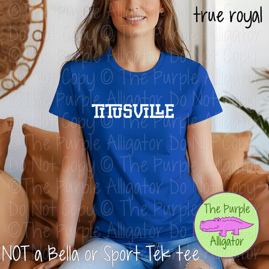 Titusville Varsity Slab Funky | Bold & Playful Spirit Wear for Students, Staff & Fans - CHOOSE YOUR DESIGN COLOR 0725 (d2f TPA)