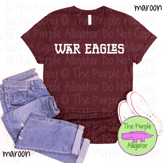 War Eagles Varsity Slab Funky | Bold & Playful Spirit Wear for Students, Staff & Fans - CHOOSE YOUR DESIGN COLOR 0725 (d2f TPA)