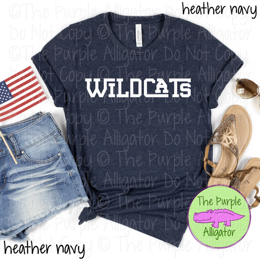 Wildcats Varsity Slab Funky | Bold & Playful Spirit Wear for Students, Staff & Fans - CHOOSE YOUR DESIGN COLOR 0725 (d2f TPA)