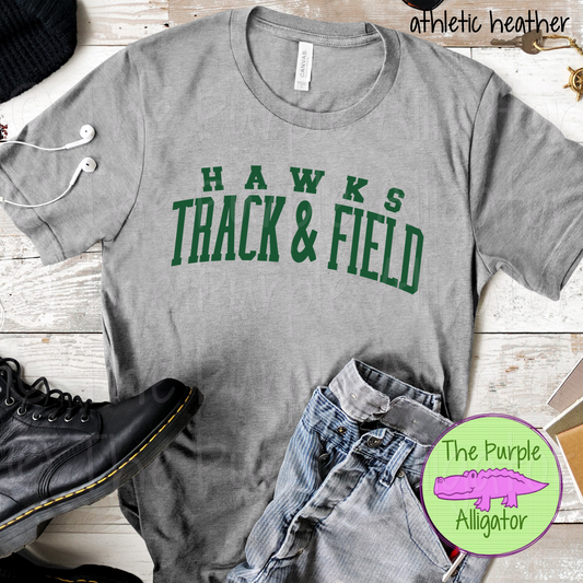Hawks Track & Field SC20 Mascot School Spirit - CHOOSE YOUR DESIGN COLOR (d2f TPA)