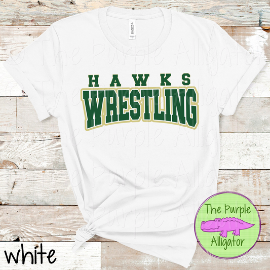 Hawks Wrestling SC18 Mascot School Spirit - CHOOSE YOUR DESIGN COLORS (d2f TPA)