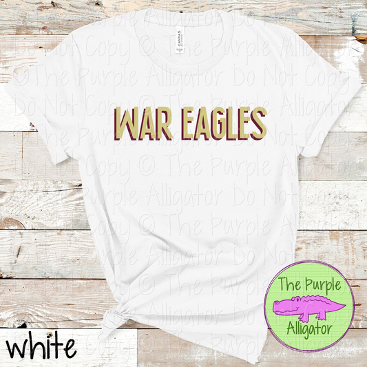 War Eagles NF Two-Tone Offset Spirit Design | Bold Two-Color Offset Text Design | CHOOSE YOUR DESIGN COLORS 0825 (d2f TPA)