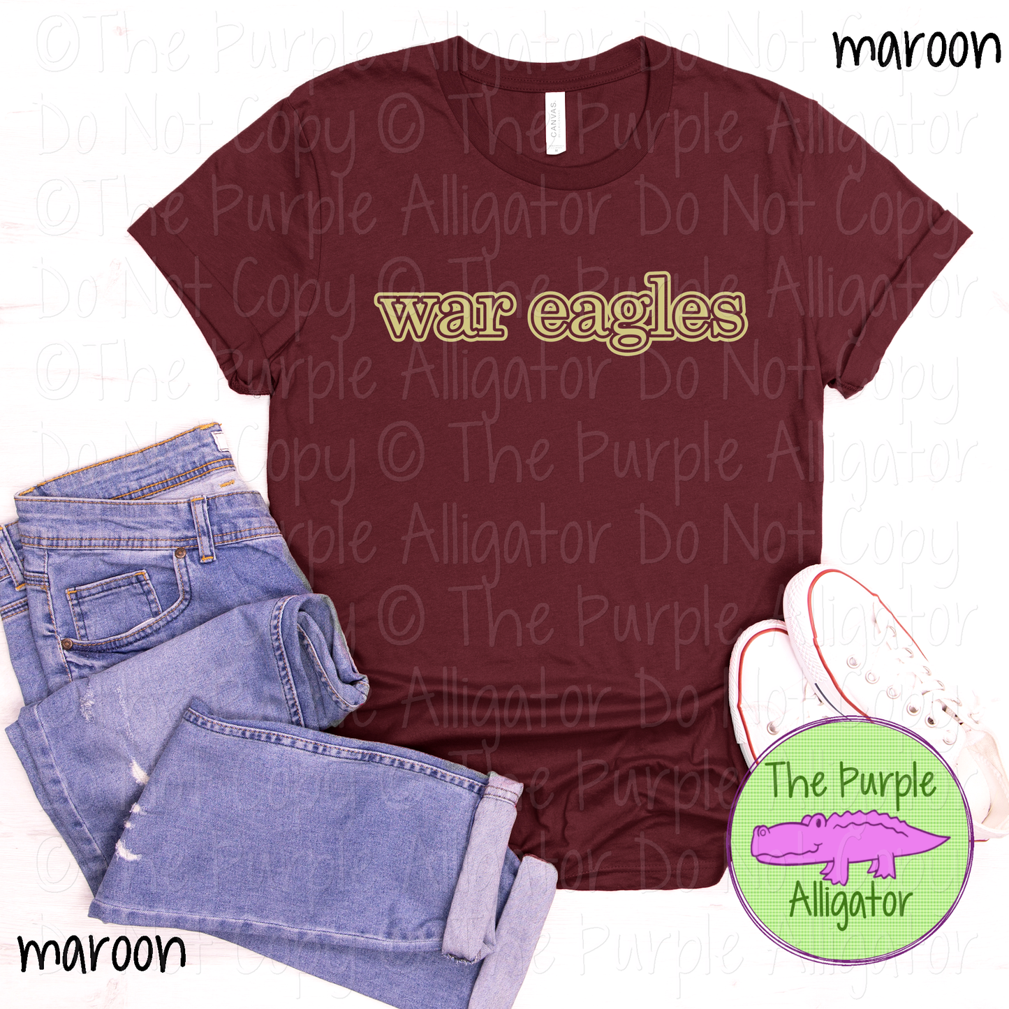 War Eagles Legacy Outline - The Classic Series - Custom School & Mascot Spirit Wear Apparel 0626 TPA