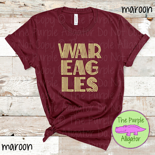 War Eagles Inline Edge - The Grunge Series - Mascot Spirit Wear Distressed Block Athletic Fan Apparel 0824 TPA