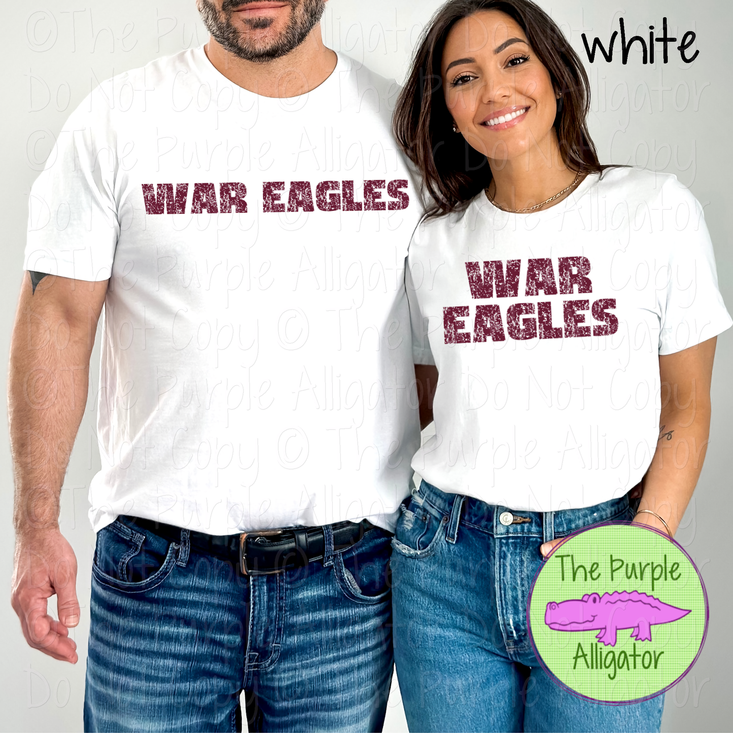 War Eagles Hardline The Grunge Series Distressed Block Athletic Spirit Wear 0326 TPA