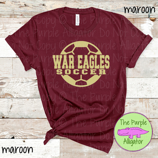 War Eagles Soccer 9 – Custom Soccer Ball Mascot Spirit Wear 1026 TPA