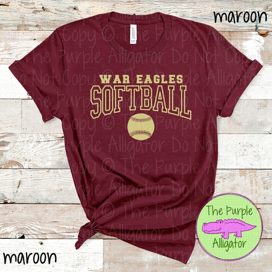 War Eagles Softball 42 - Custom Softball Team Spirit Wear Mascot Apparel 0726 TPA