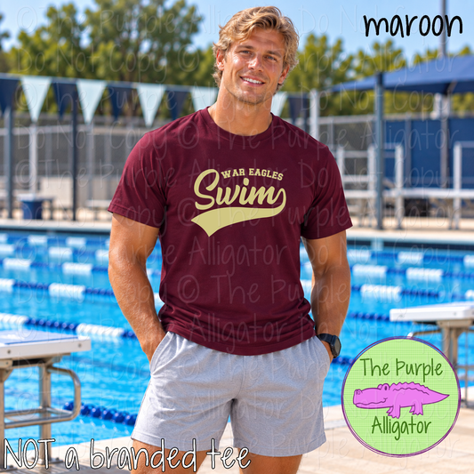 War Eagles Swim 13 – Classic Swash Custom Swim Spirit Wear Mascot Apparel 1026 TPA