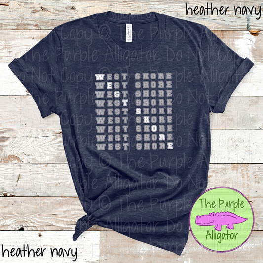 West Shore 2 Color Stack Design | Custom Spirit Wear for Teachers, Students & Fans - CHOOSE YOUR DESIGN COLORS - 0725 (d2f TPA)