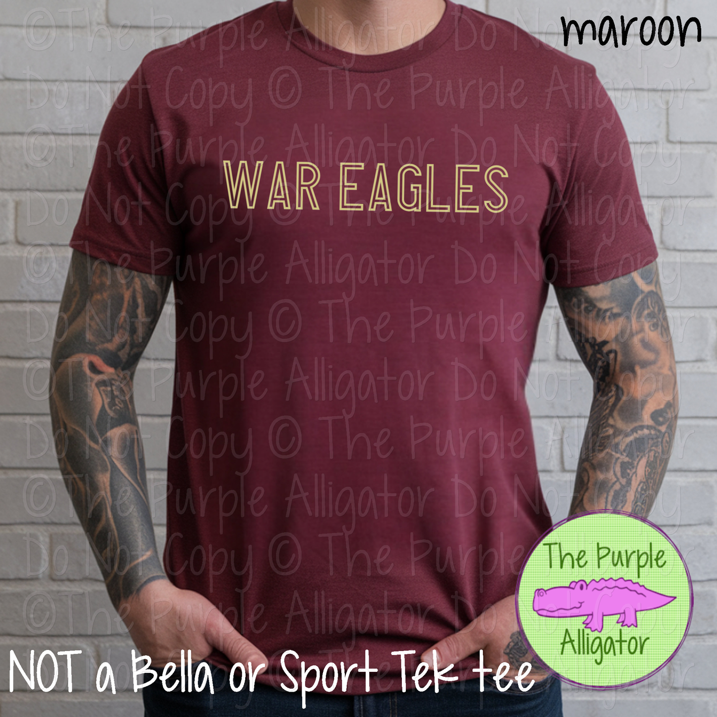 War Eagles Iron Line - The Outline Series | Outline Spirit Wear Shirt - Bold Modern Block Design 0226 TPA
