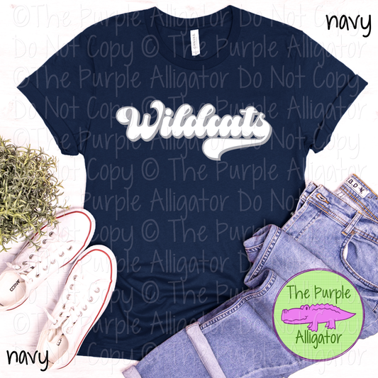 Wildcats B-Retro | Custom Retro Mascot Spirit Wear for Fans & Teams - CHOOSE YOUR DESIGN COLORS 0725 (d2f TPA)