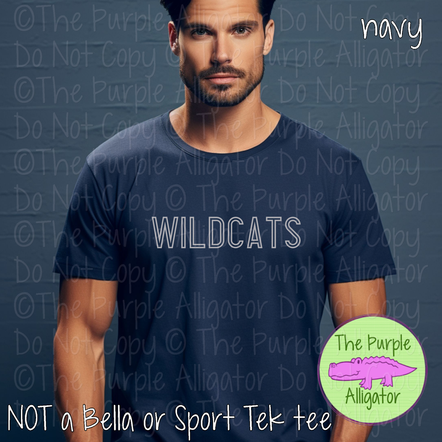 Wildcats Iron Line - The Outline Series | Outline Spirit Wear Shirt - Bold Modern Block Design 0226 TPA