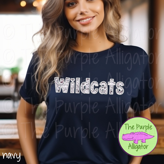 Wildcats TDR Sequins Faux Sequin Mascot School Spirit - CHOOSE YOUR SEQUIN COLOR (d2f TPA)