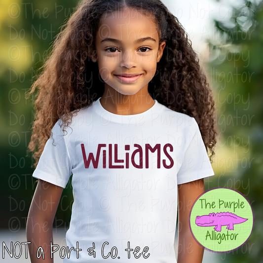 Williams Happy Bro - Custom Spirit Wear School & Mascot Apparel 0825 TPA