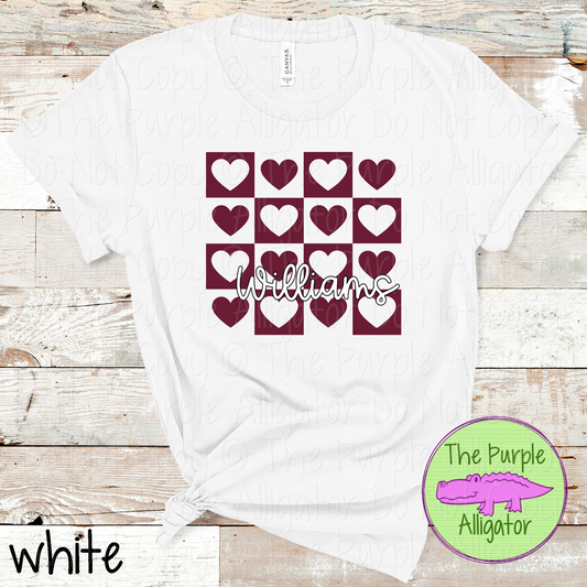 Williams Heart Checkerboard – Custom School Spirit Wear 0924 TPA