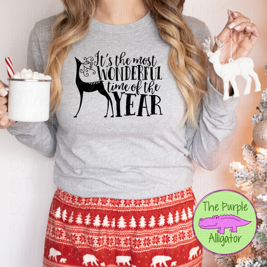 Wonderful Time of the Year Reindeer Christmas Shirt Sweatshirt and Hoodie 0917 IDK