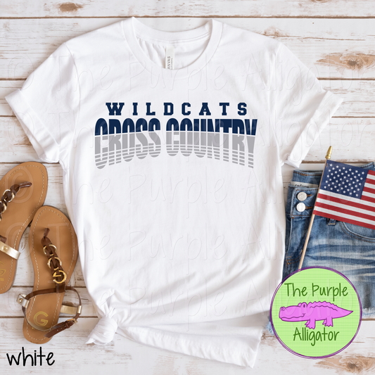 Wildcats Cross Country SC2 Mascot School Spirit - CHOOSE YOUR DESIGN COLORS (d2f TPA)