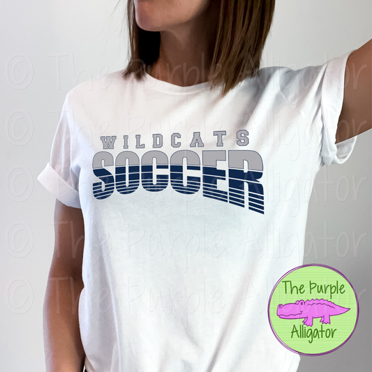Wildcats Soccer SC18 Mascot School Spirit - CHOOSE YOUR DESIGN COLORS (d2f TPA)