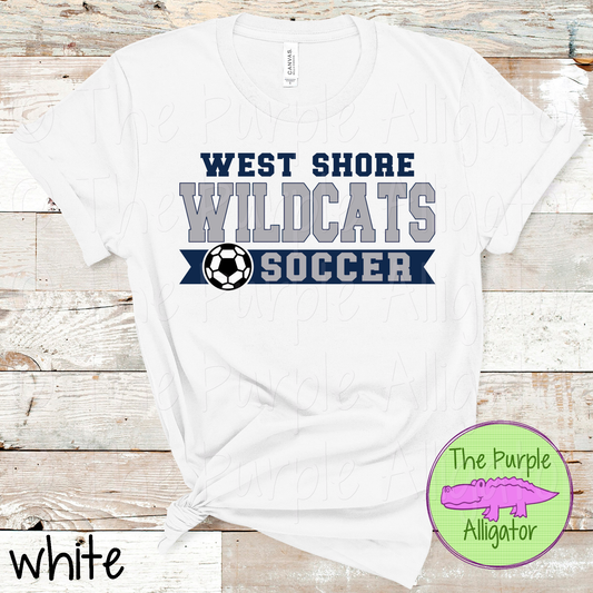 West Shore Wildcats Soccer SC6 Mascot School Spirit - CHOOSE YOUR DESIGN COLORS (d2f TPA)