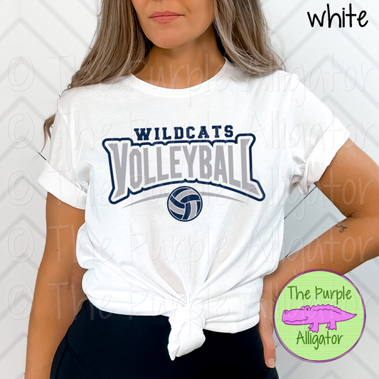 Wildcats Volleyball SC55 Mascot School Spirit - CHOOSE YOUR DESIGN COLORS (d2f TPA)