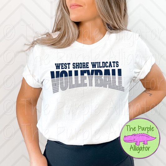 West Shore Wildcats Volleyball SC38 Mascot School Spirit - CHOOSE YOUR DESIGN COLORS (d2f TPA)