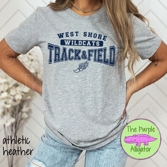 West Shore Wildcats Track & Field SC3 Mascot School Spirit - CHOOSE YOUR DESIGN COLOR (d2f TPA)