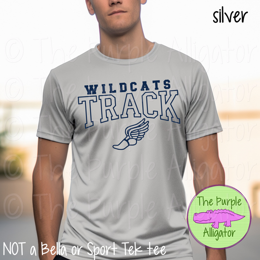Wildcats Track SC9 Mascot School Spirit - CHOOSE YOUR DESIGN COLOR (d2f TPA)