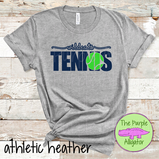 Wildcats Tennis SC3 Mascot School Spirit - CHOOSE YOUR DESIGN COLOR (d2f TPA)