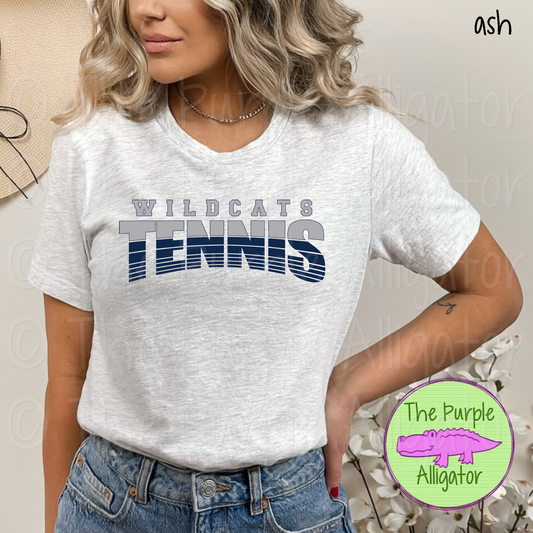 Wildcats Tennis SC4 Mascot School Spirit - CHOOSE YOUR DESIGN COLORS (d2f TPA)