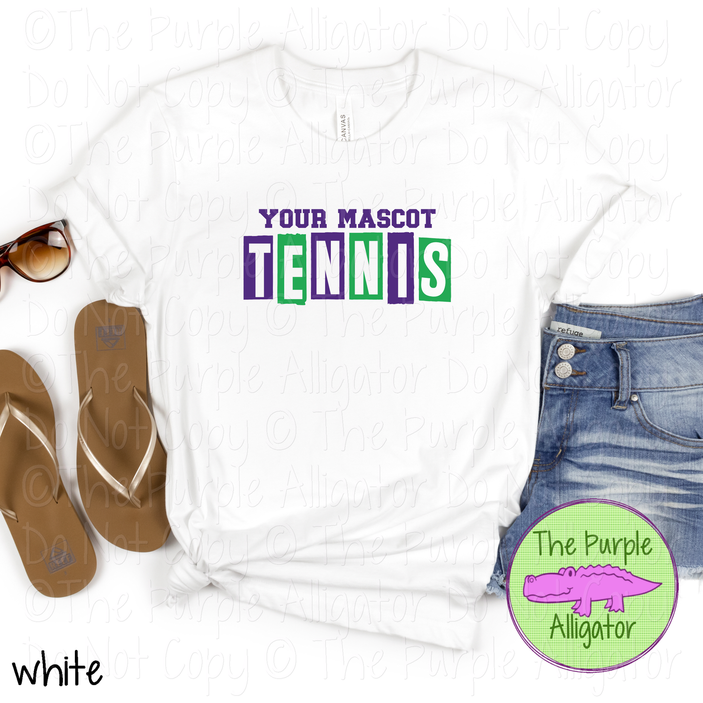 YOUR MASCOT Tennis Halftime – The Halftime Series Custom Two-Color Mascot Tennis Spirit Wear 0626 TPA