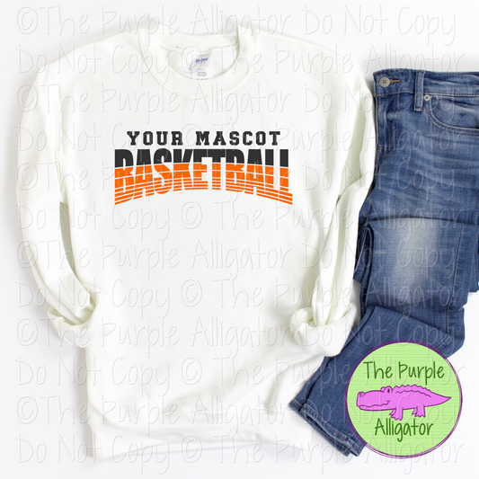 YOUR MASCOT Basketball 40 - Vintage Arch Custom Basketball Spirit Wear Mascot Apparel 0624 TPA