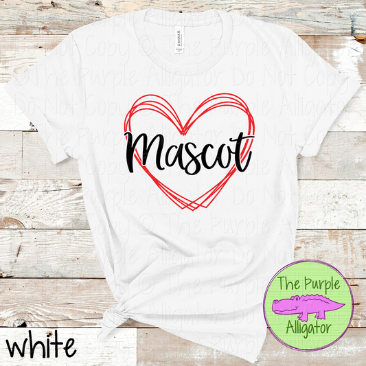 YOUR MASCOT Heart Frame | Custom Two-Color School & Mascot Spirit Wear 1026 TPA